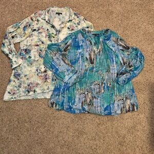 2 pack abstract print blouses